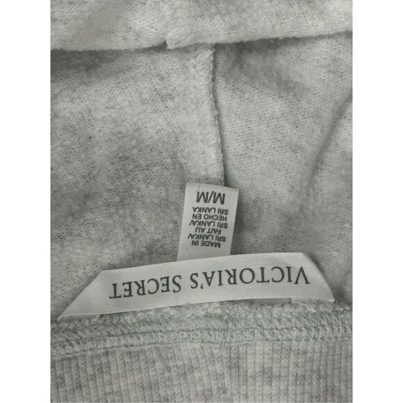 Vs victorias secret lt grey sweatpants capri mesh sz medium - Picture 7 of 7